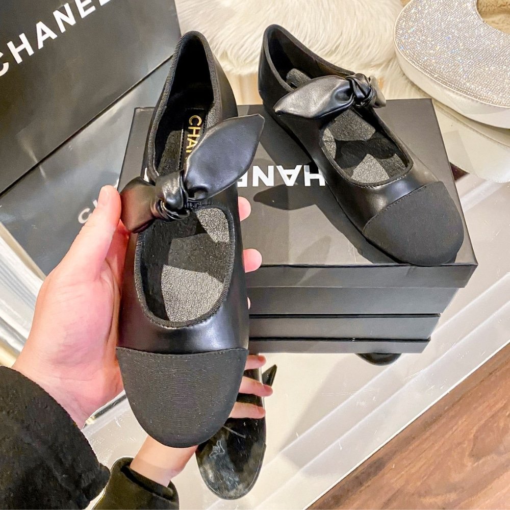 Ch**el Mary Janes Shoes All Black