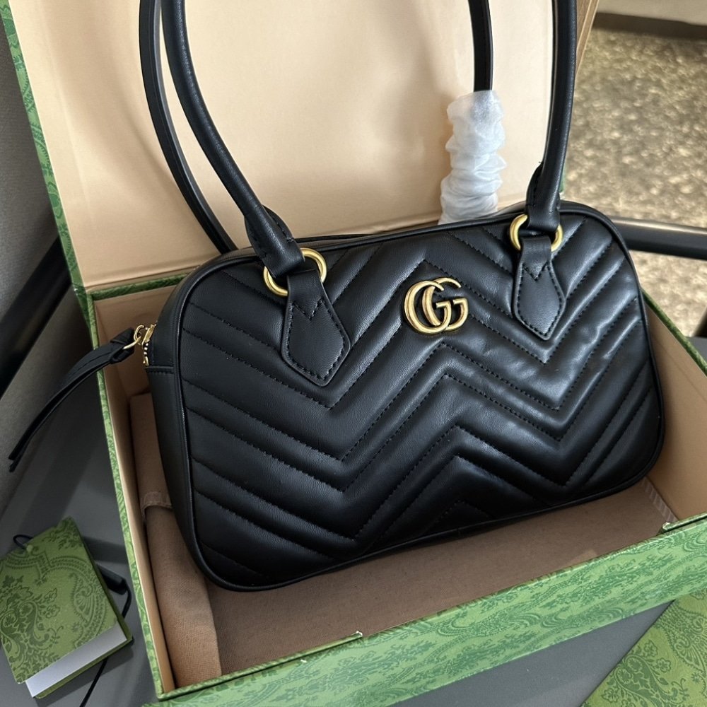 Gvc*1 Marmont Small Top Handle Bag Black 25Cm 795199 Aabzb 1000