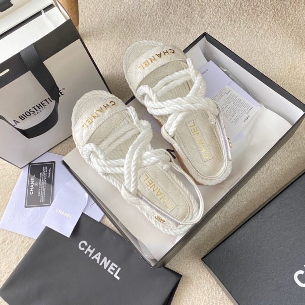 Ch**el Rope Sandals Strap White