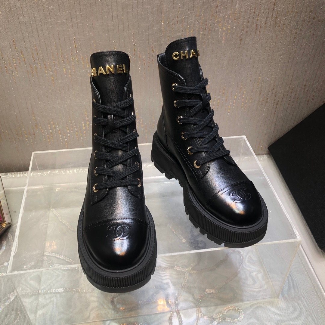 Ch**el Cc Lace Up Boot Black G45124 B14018 94305