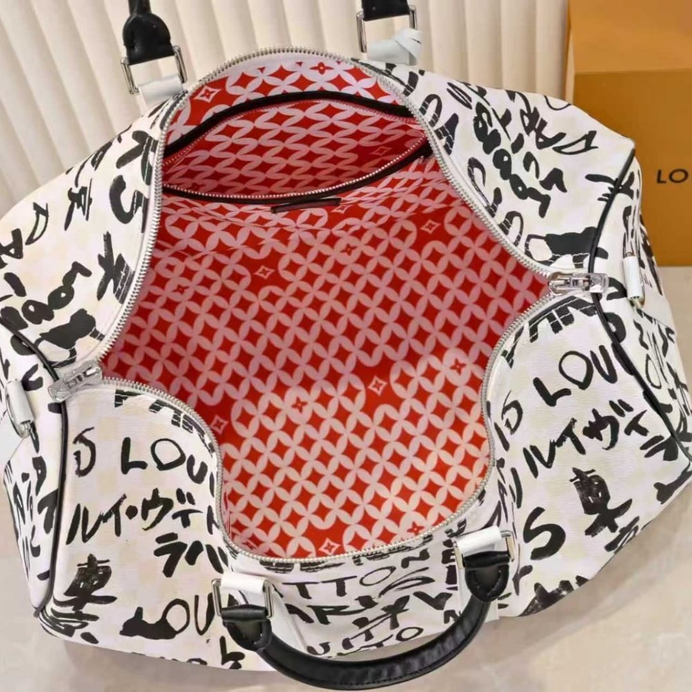 L0vis Vvtt0n Keepall Bandoulière 50 Black And White 50Cm N40804
