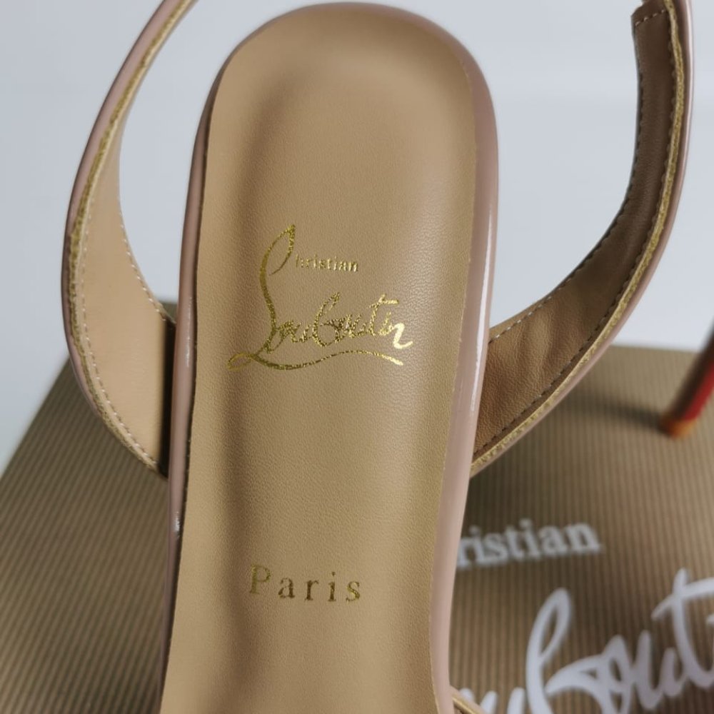 Chr1st1an Louboutin Apostropha Sling 80 Beige 1240830N295