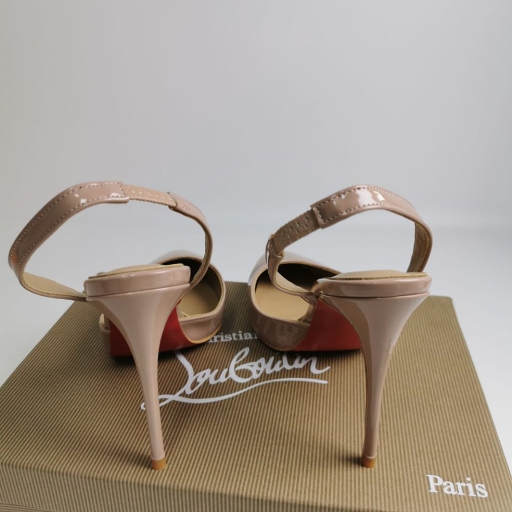 Chr1st1an Louboutin Apostropha Sling 80 Beige 1240830N295