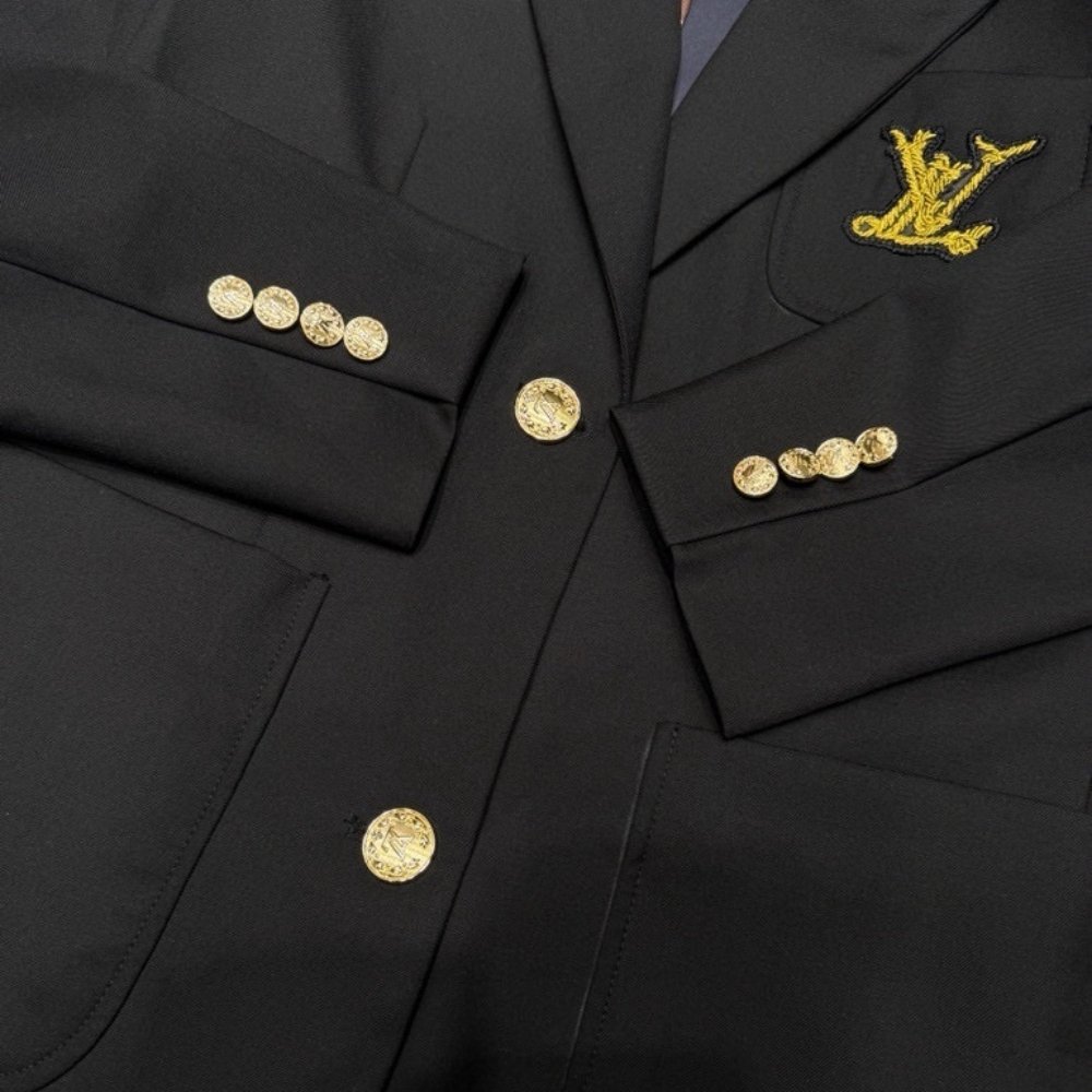 L0vis Vvtt0n Nautical Preppy Blazer Black 1Ahgoh