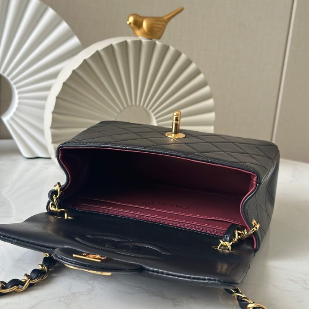 [S*per Vip 1:1] Ch**el Mini Classic Handbag Black 17Cm A35200 Y04059 94305