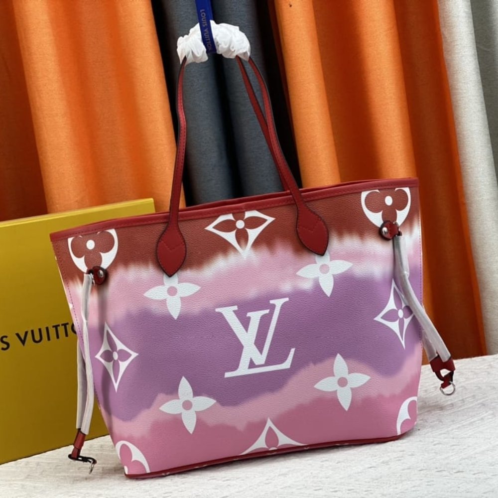 L0vis Vvtt0n Neverfull MM Monogram Escale Pink Red Purple 31Cm