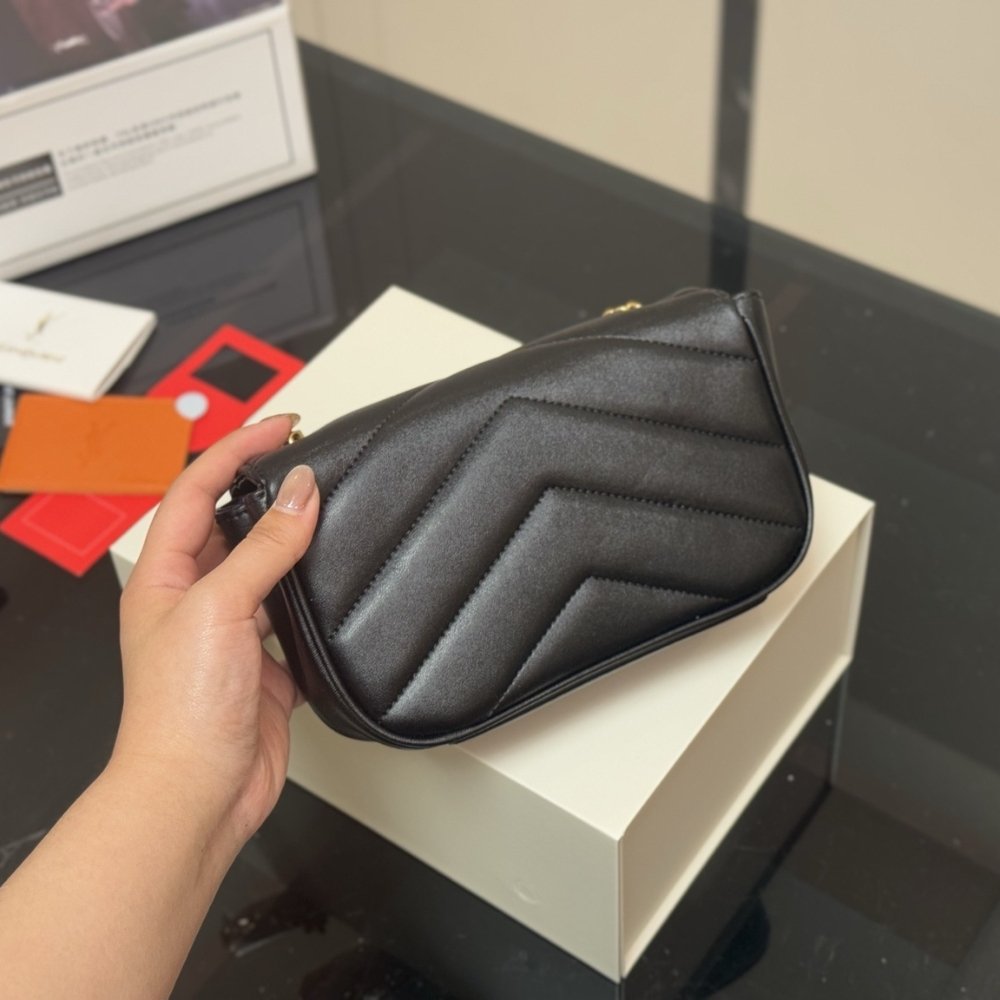 Sa1nt Lau*nt Loulou Mini In Matelassé Black 20Cm