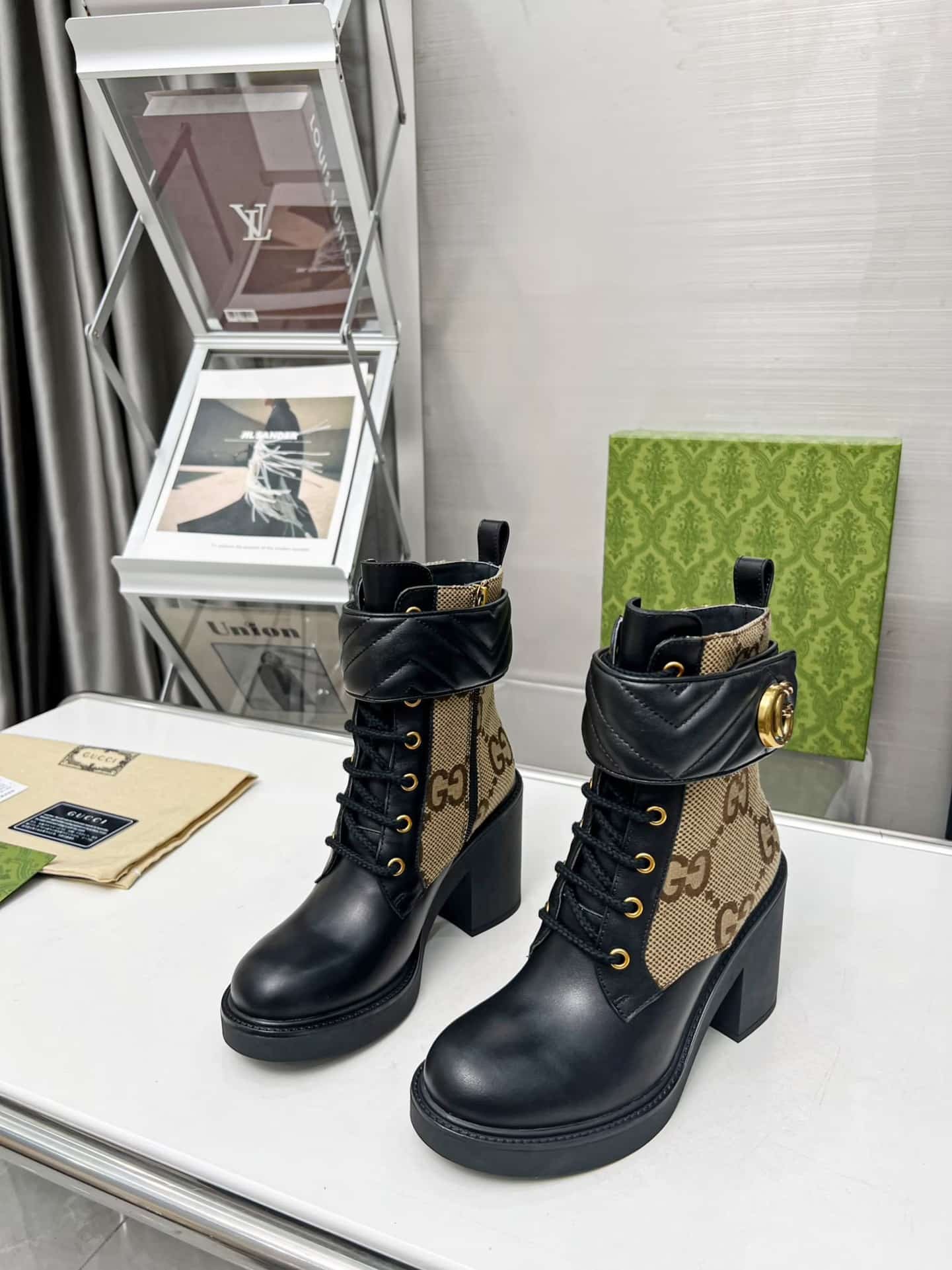 Gvc*1 With Double G Ankle Boots Camel Ebony 719849 Aabd0 1183