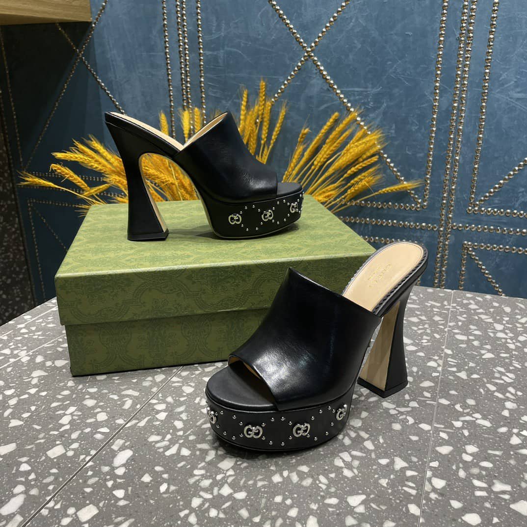 Gvc*1 Women’S Platform Slide Sandal Black 740426 C9D00 1000
