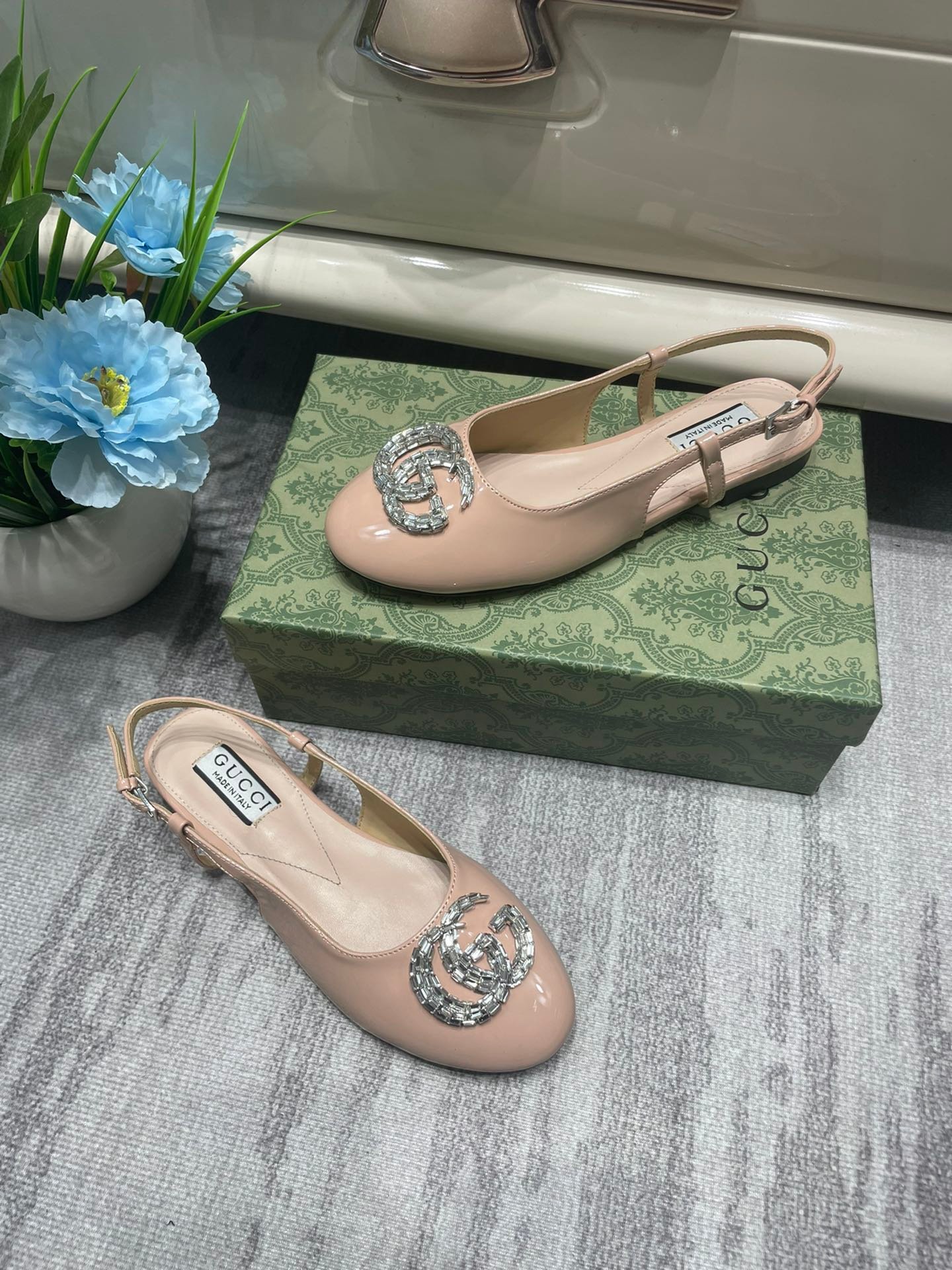 Gvc*1 Women’S Ballerina With Double G Pale Pink 762765 Bnc00 6705