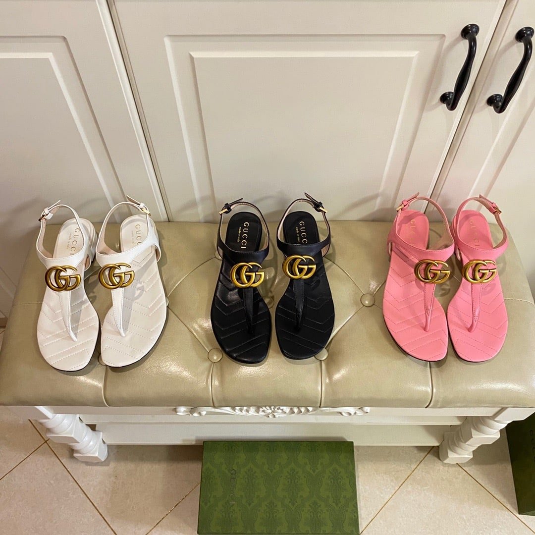 Gvc*1 Double G Sandal Leather Pastel Pink 674840 Bko00 5815