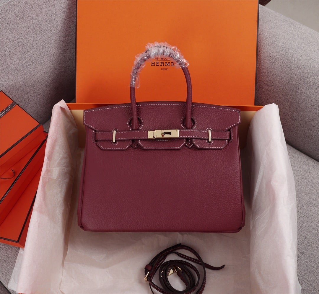 H**me5 Birkin B25 Togo Grenat Ghw Rouge Grenat 25Cm