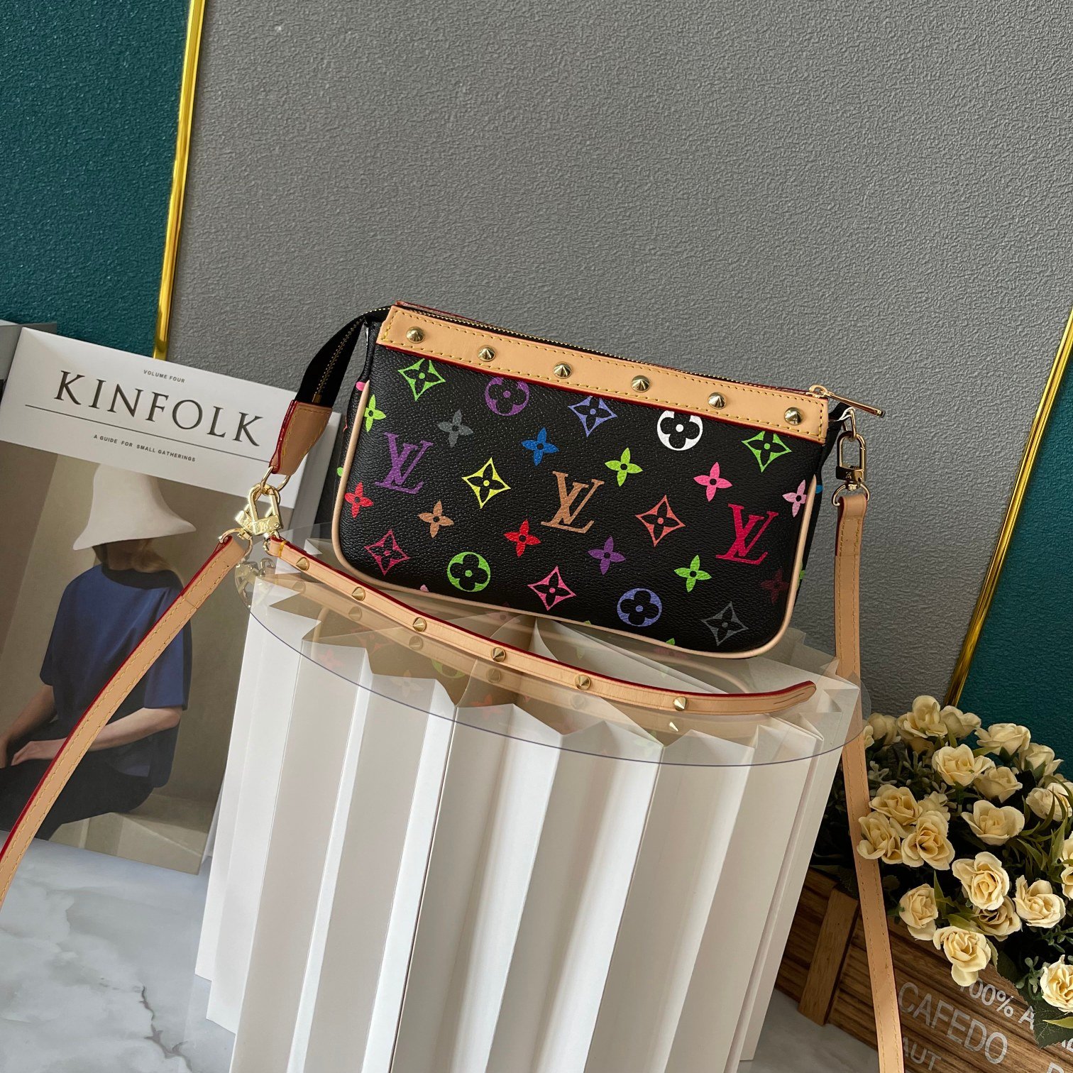 L0vis Vvtt0n Pochette Accessoires Monogram Multicolore Black 22Cm