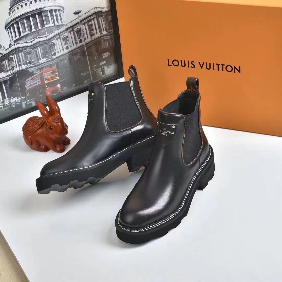 L0vis Vvtt0n Lv Beaubourg Ankle Boots Calf Leather Black 1A8949