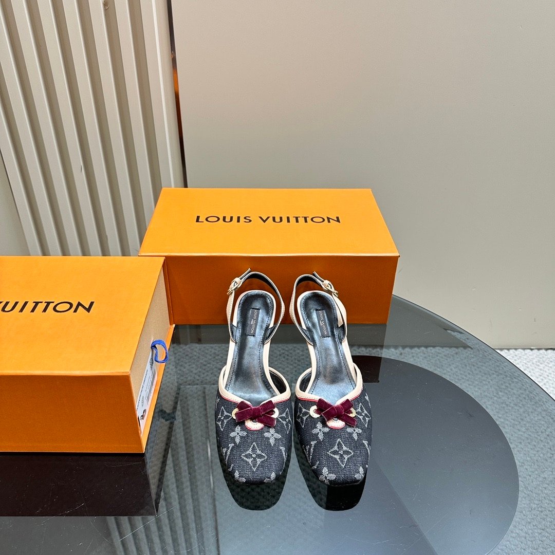 L0vis Vvtt0n Kitten Heels Slingback Denim