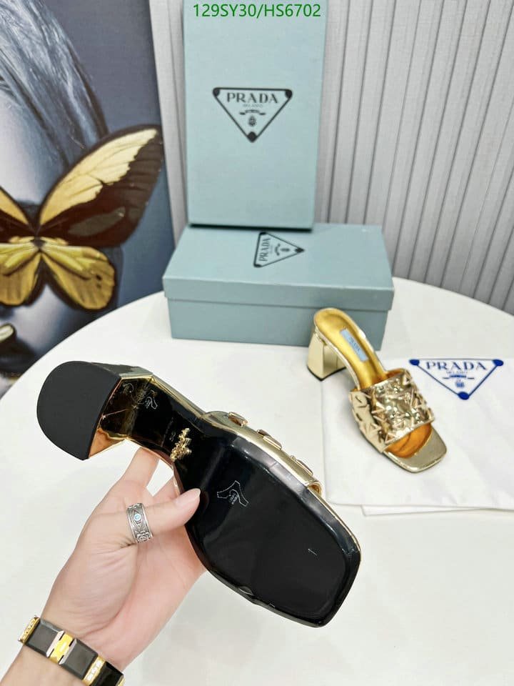 Pra*a Studded Metallic Leather Mules Gold 1Xx6473Ll5F0522F065