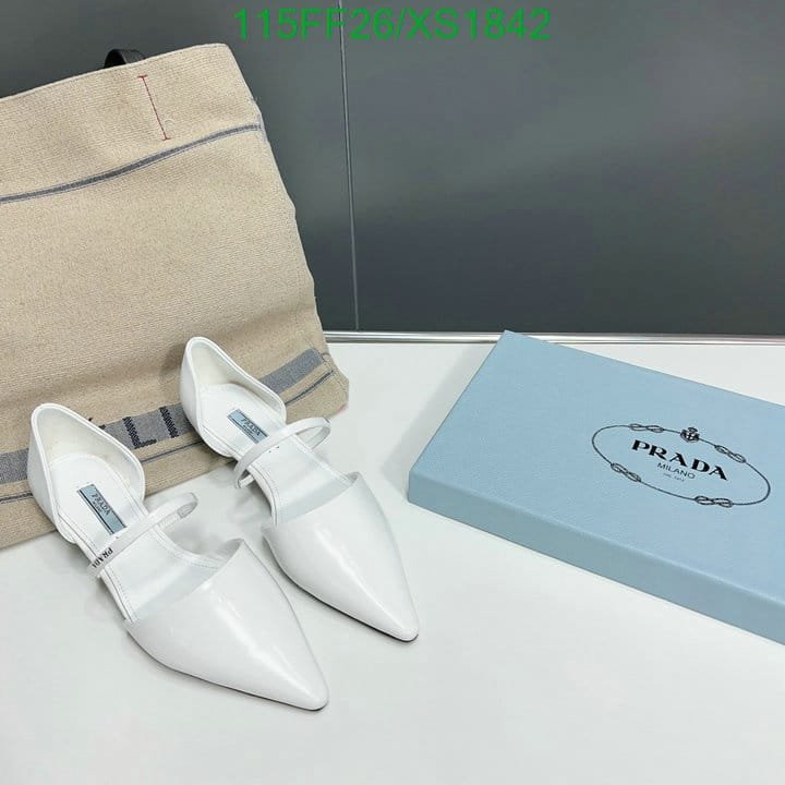 Pra*a Leather Ballet Flats White