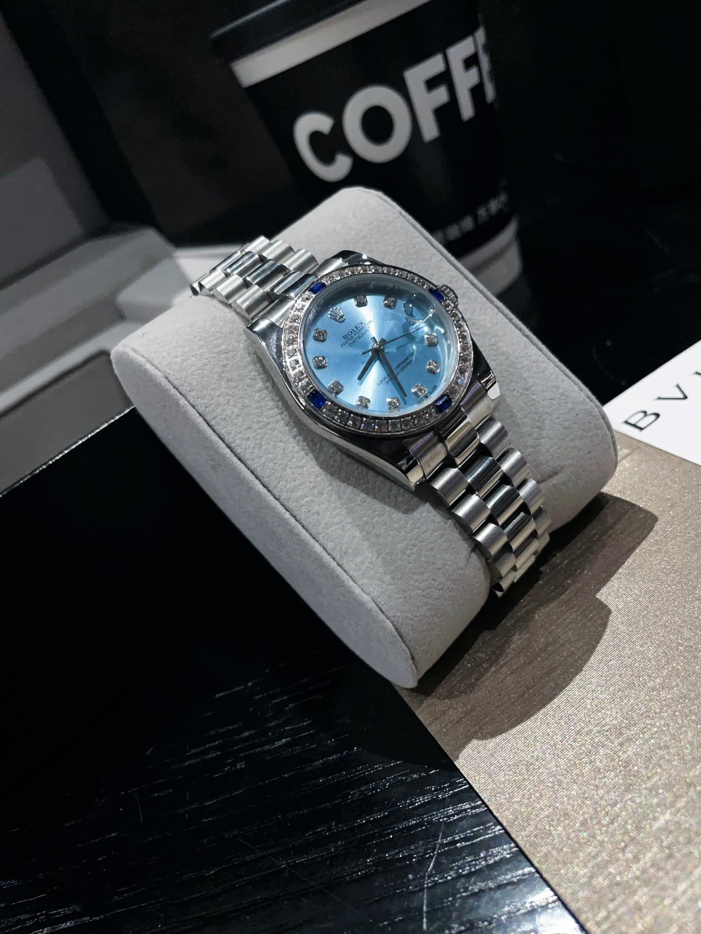 R01ex Datejust White Gold Ice Blue D1am0nd 36Mm