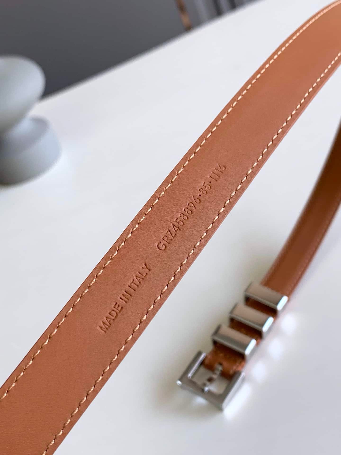 Sa1nt Lau*nt Black 3 Passants Belt Brown And Silver 3146292551
