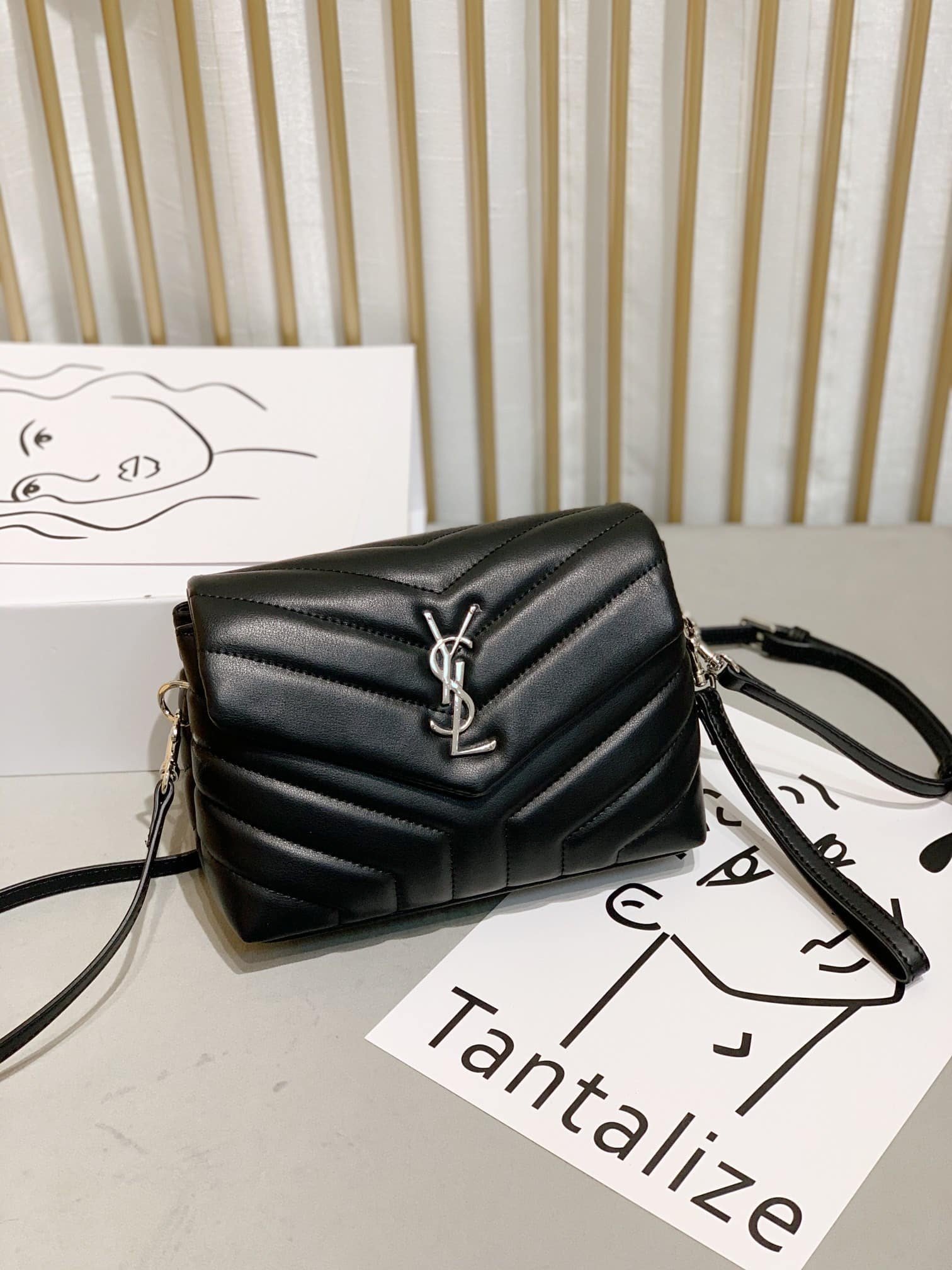Sa1nt Lau*nt Loulou Toy Strap Bag In Quilted Y Leather Black 678401Dv7061000