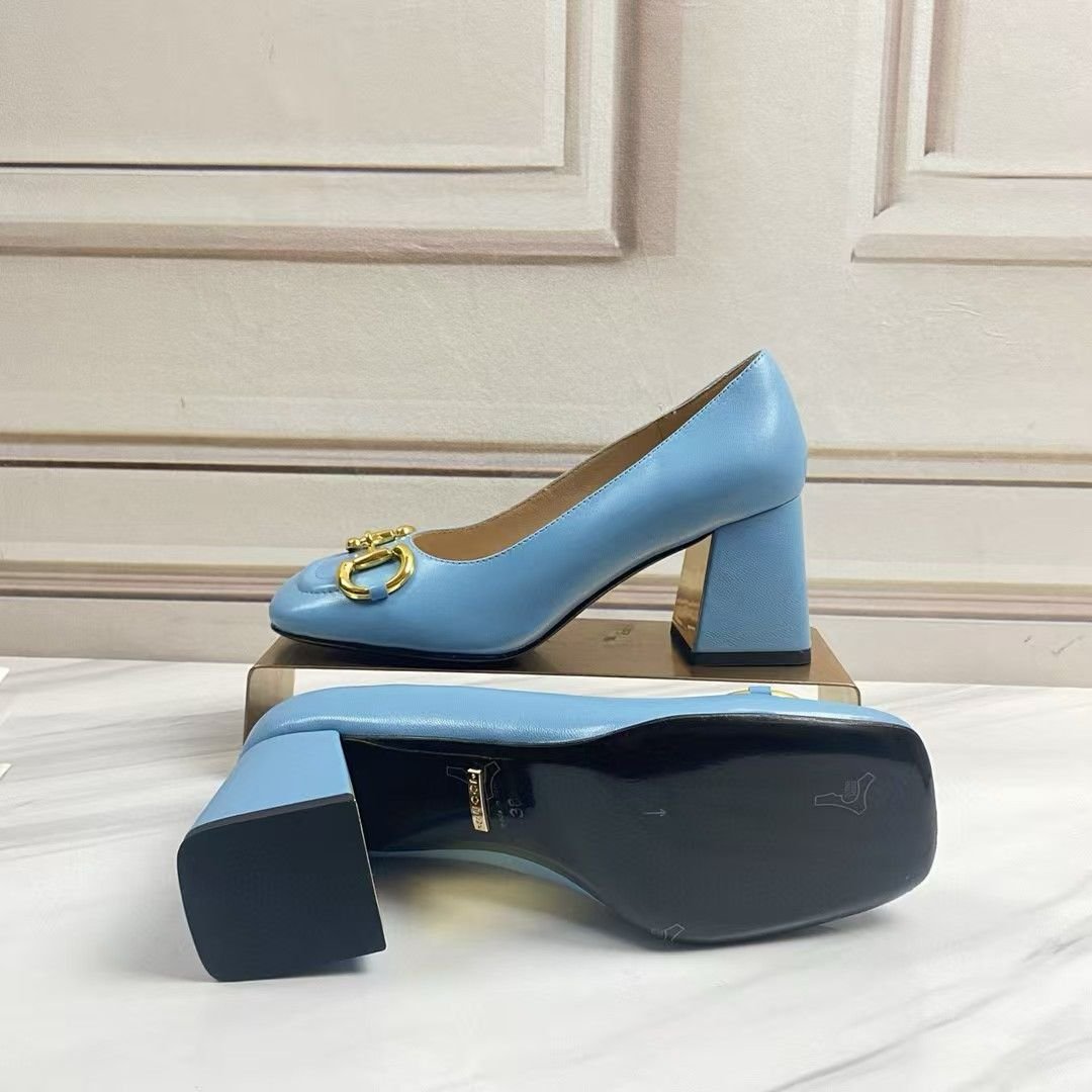 Gvc*1 Women’S Mid Heel Pump With Horsebit Blue