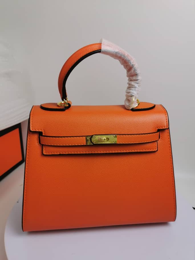 H**me5 Kelly Orange Sellier Rouge Epsom Gold Hardware 25Cm