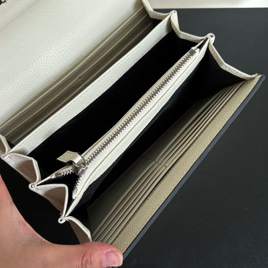 Gvc*1 Dionysus Wallet On Chain White Leather 20Cm 401231 CAOGM 9174