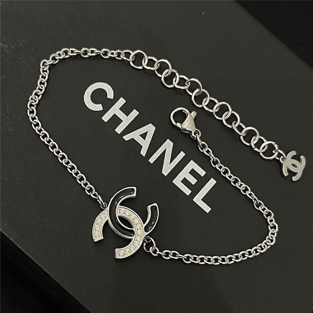 Ch**el Cc Logo Chain Bracelet Silver Abf797 B20581 U0944