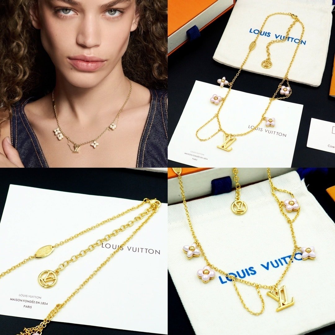 L0vis Vvtt0n Lv Floragram Necklace Gold M03016