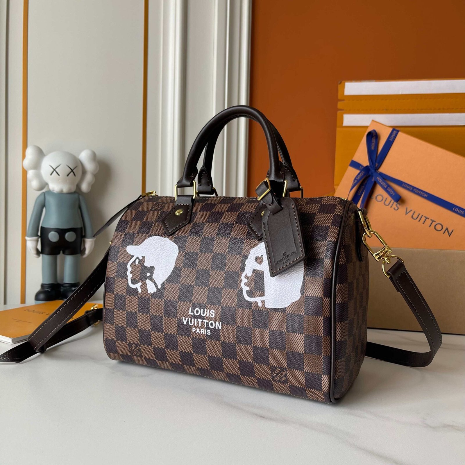 L0vis Vvtt0n Speedy 25 Bandoulière Damier Ebene Canvas Brown 25Cm N40772