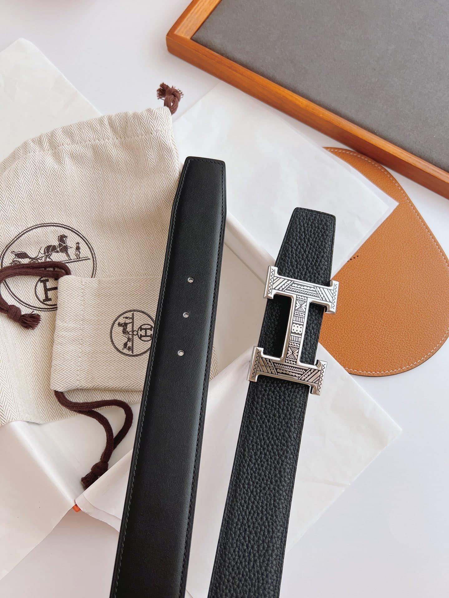H**me5 Touareg Leather Belt Black 38Mm