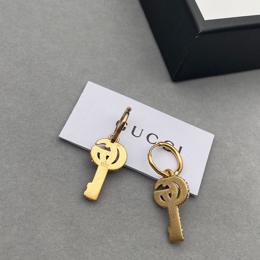 Gvc*1 Gg Key Earrings With Crystals 645624 J1D50 8062