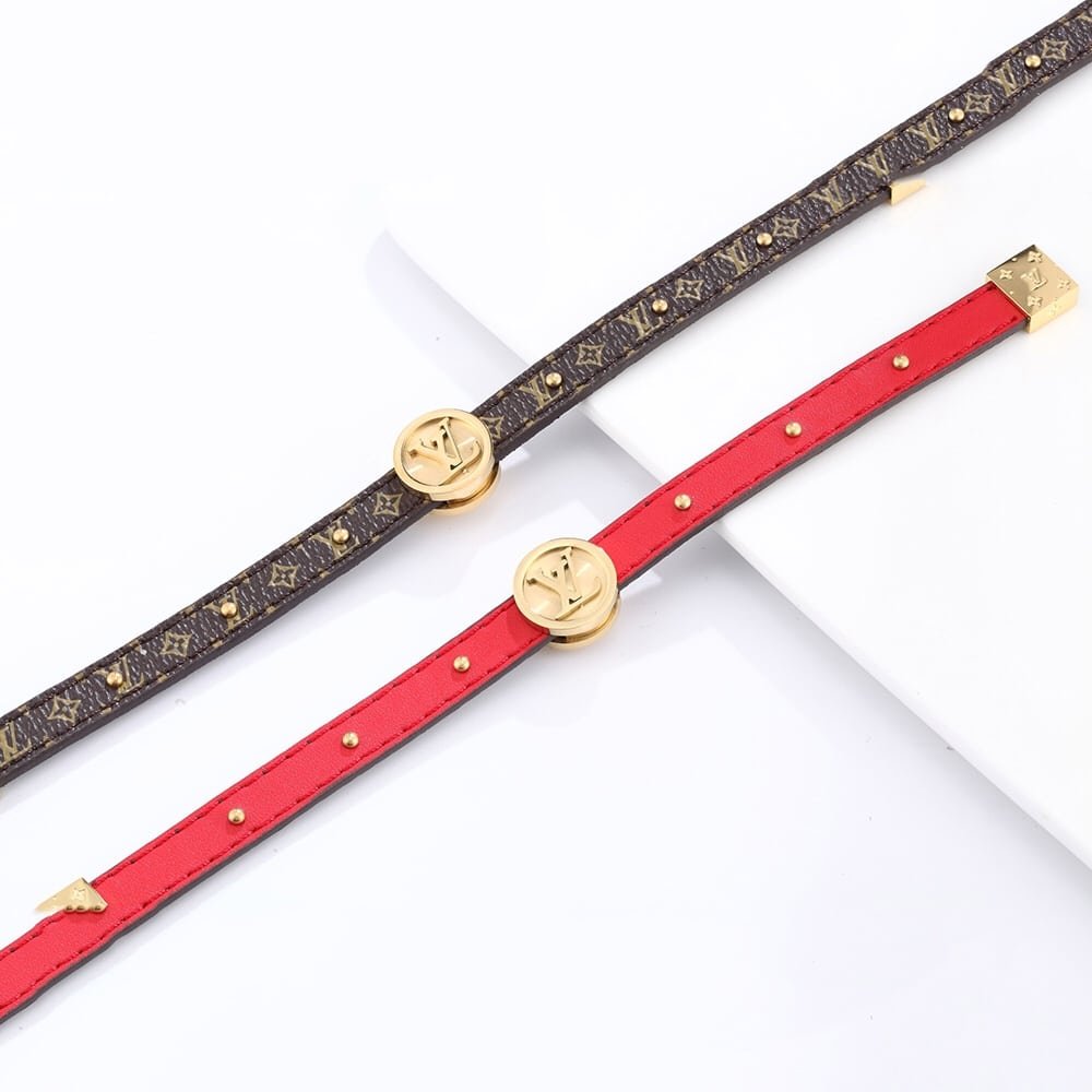 L0vis Vvtt0n Circle Reversible Bracelet Monogram Rouge M6268E