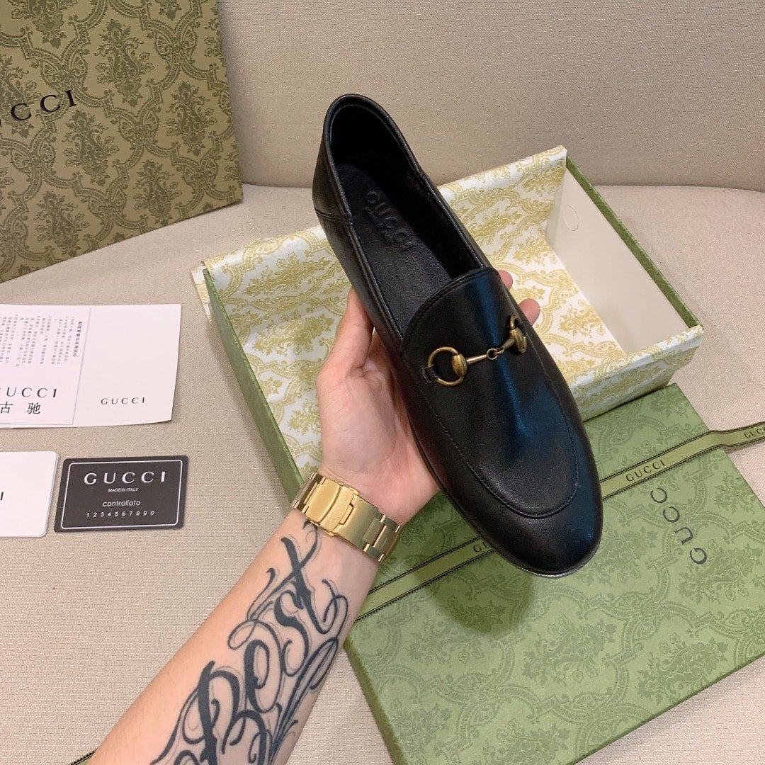 Gvc*1 Women’S Leather Horsebits Loafers Black 414998 Dlc00 1000