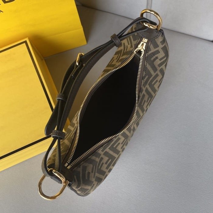 F**digraphy Small Vintage Gold Metal Leather Bag 28Cm